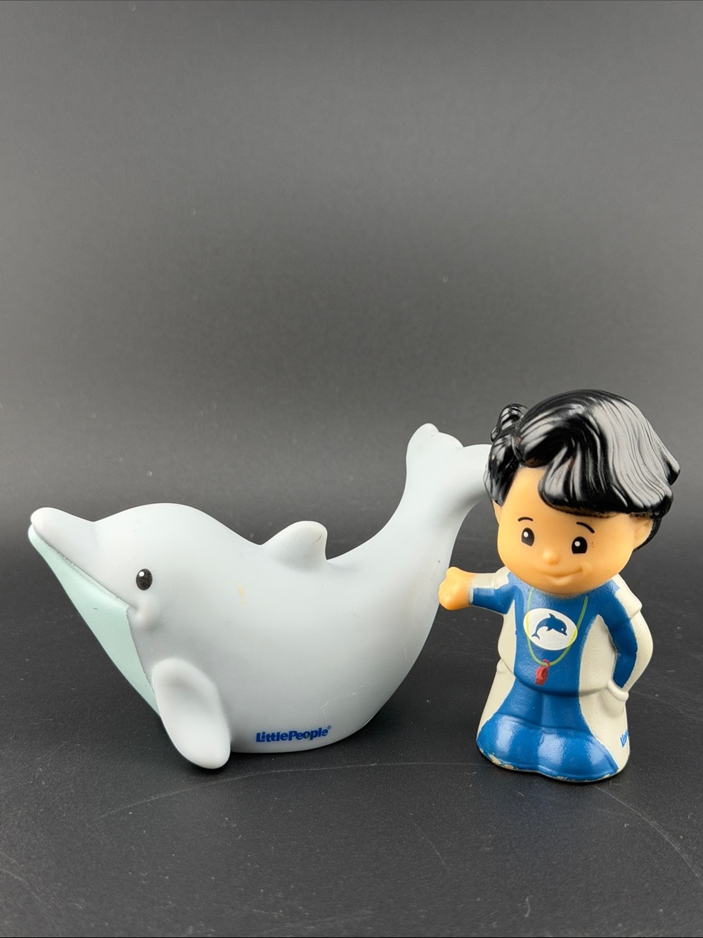 Fisher Price Little People Koby dolphin trainer and his dolphin HTF
